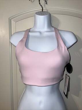 Move Theology Womens Scoop Neck Butter Soft Hera Molded Bra Color: Pink Size S